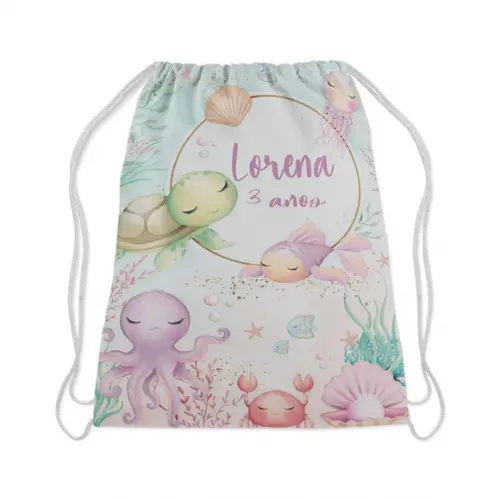 Mochilinha Meninas Fundo do Mar