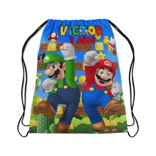 Mochilinha para Lembrancinhas do Super Mario Brós