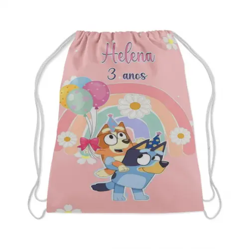 Mochilinha Personalizada Bluey e Bingo