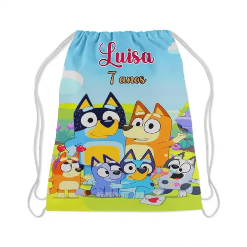 Mochilinha Personalizada Bluey e Bingo