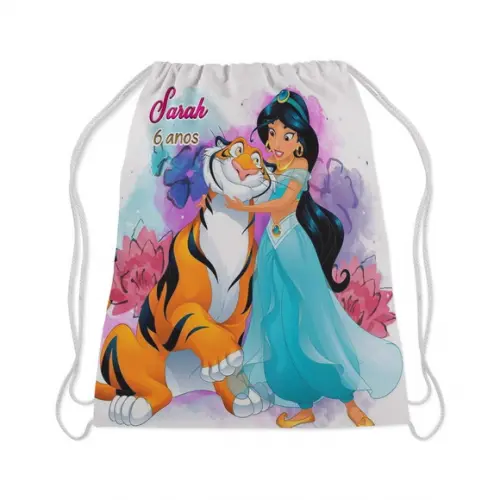 Mochilinha Personalizada  lembrancinhas da Princesa Jasmine