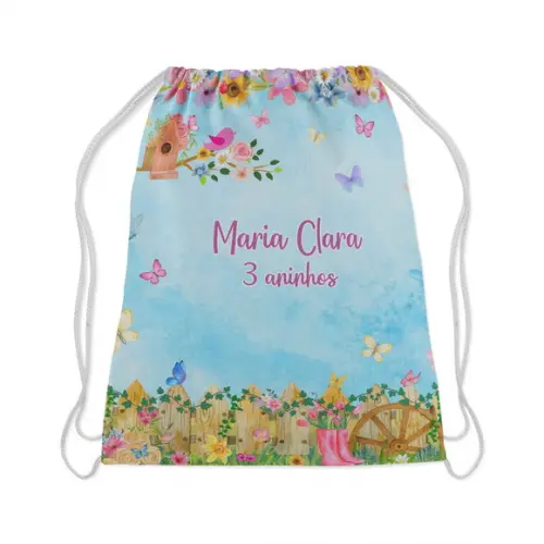 Mochilinha Personalizada  lembrancinhas de aniversario Jardim das