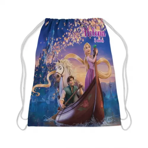 Mochilinha personalizada lembrancinhas da Rapunzel Enrolados