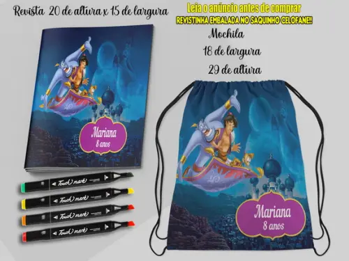 Mochilinha+ Revistinha de Colorir com Canetinhas  lembrancinhas d