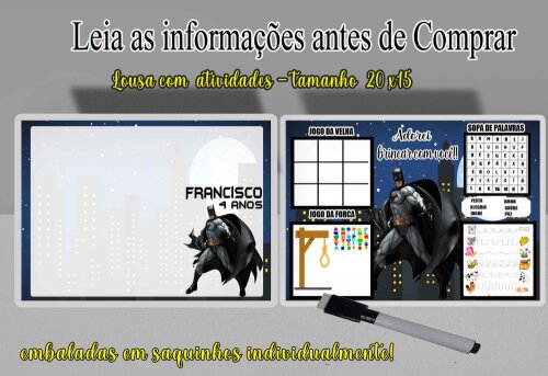 Lousa Magica lembrancinhas aniversario  do Batman