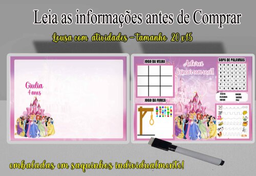 Lousa Magica lembrancinhas de aniversario Princesas Disney