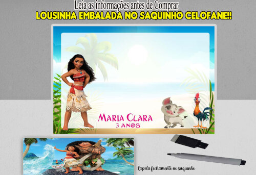 Lousa Magica + canetinha  Personalizada  lembrancinhas da Moana