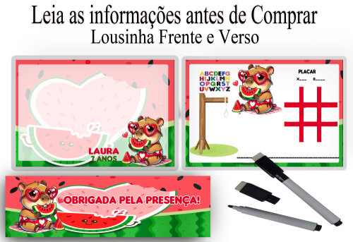 Lousa Magica lembrancinhas de aniversario Capivara