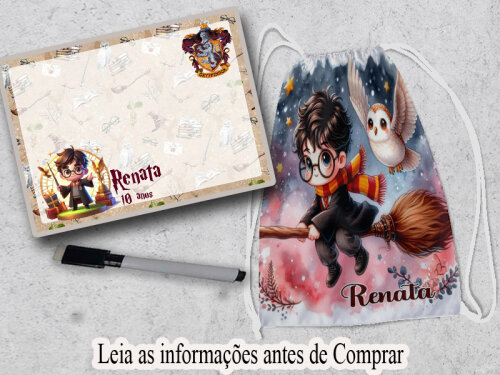 kit mochila e lousa magica lembrancinhas de aniversario do Harry Potter