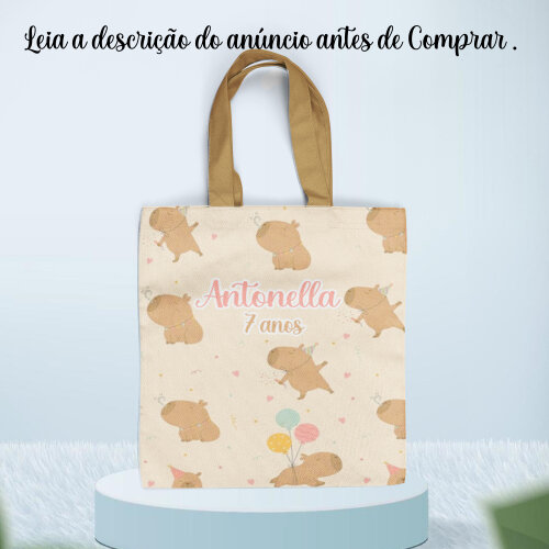 Sacola Ecobag lembrancinhas de aniversario da Capivara