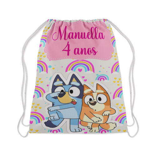 Mochilinha lembrancinhas de Aniversario Bluey e Bingo