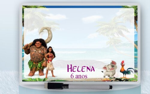 Lousa Magica + canetinha  Personalizada  lembrancinhas da Moana