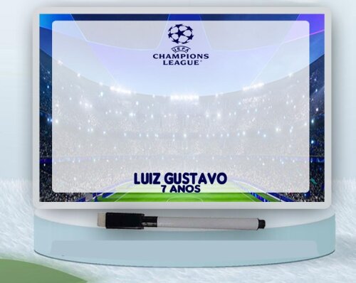 Lousa Magica com Canetinha personalizada para lembrancinhas da Champions League