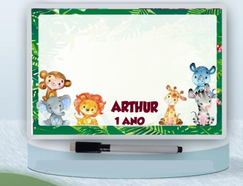 Lousa Magica personalizada para lembrancinhas Safari Baby