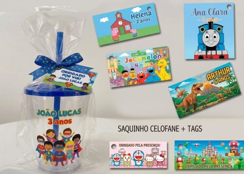 Copo Twister personalizado para lembrancinhas Todos os temas