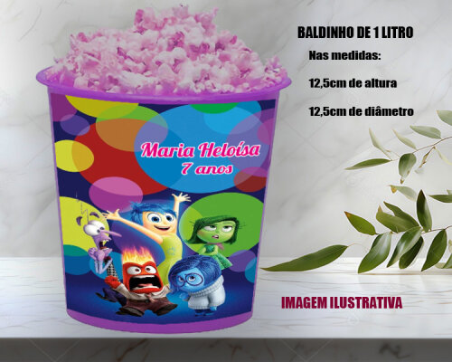 Balde de Pipoca Personalizado para festa de aniversario Divertida