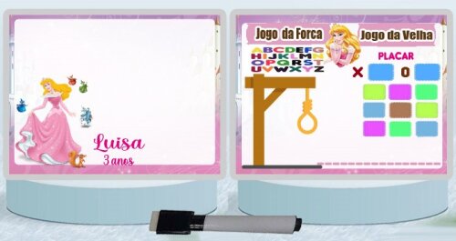 Lousa Magica personalizada lembrancinhas da Bela Adormecida