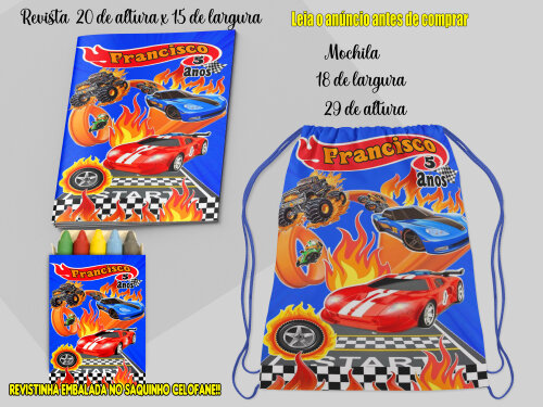 kit colorir Mochila e revista de Colorir lembrancinhas da Hot whe