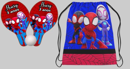 Kit Mochila e Raquete Ping Pong Personalizada Lembrancinhas do Ho