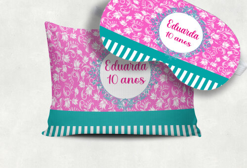 Kit Almofada e Mascara de Dormir para festa de 15 Anos