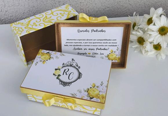 Caixa de Casamento Amarelo