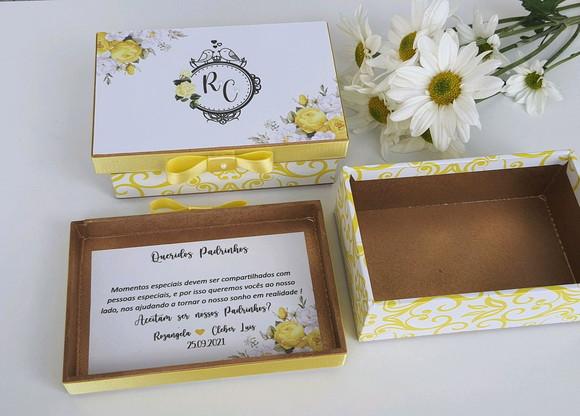 Caixa de Casamento Amarelo