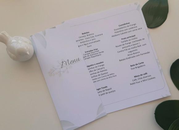 Cardápio- MENU DE MESA