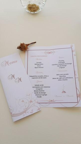Cardápio- MENU DE MESA