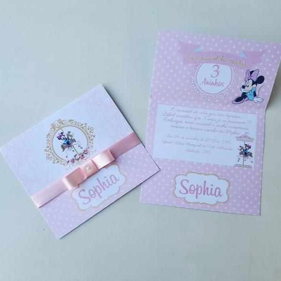 Convite Carrossel Minnie Promoção