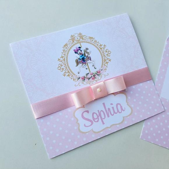 Convite Carrossel Minnie Promoção