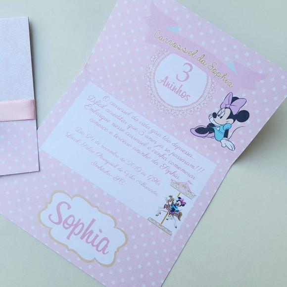 Convite Carrossel Minnie Promoção
