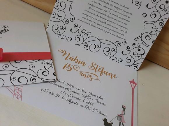 Convite de 15 Anos Paris