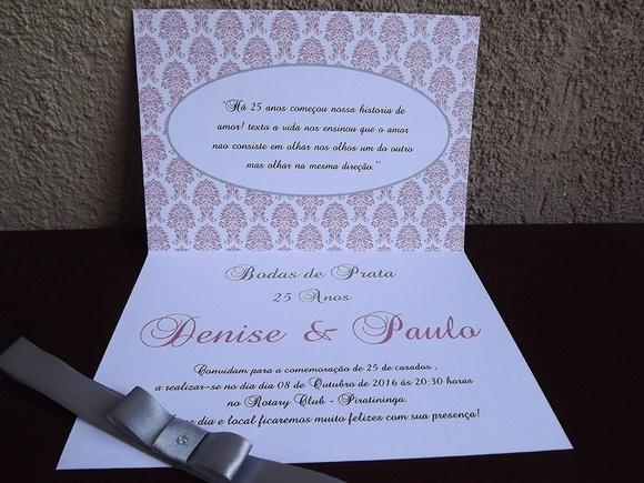 Convite de Bodas de Prata