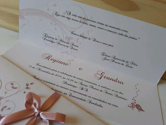 convite de casamento
