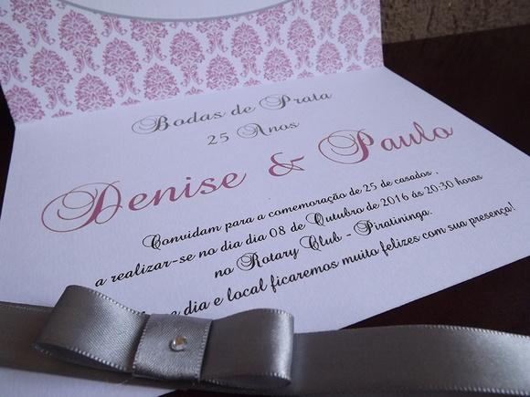 Convite de Bodas de Prata
