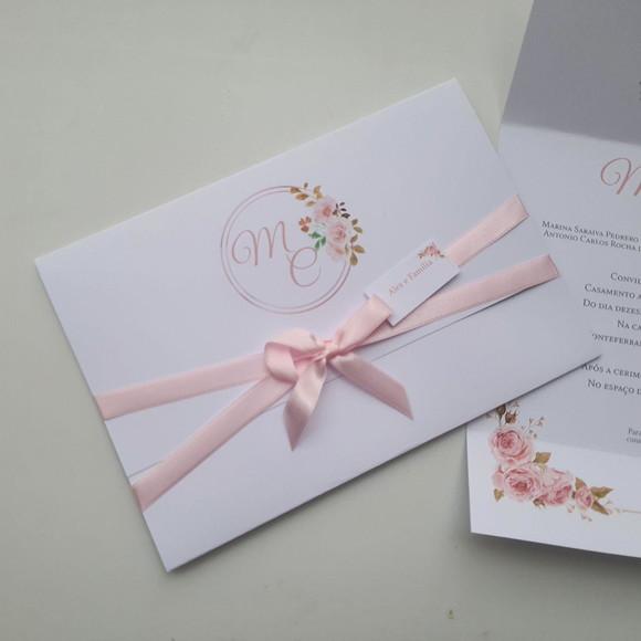 Convite de Casamento 2 Vincos