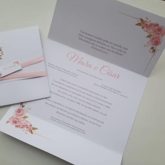 Convite de Casamento 2 Vincos