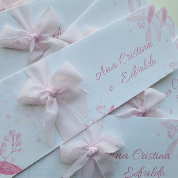 Convite de Casamento Acabamento Musseline