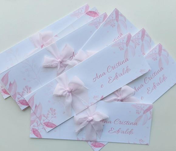 Convite de Casamento Acabamento Musseline