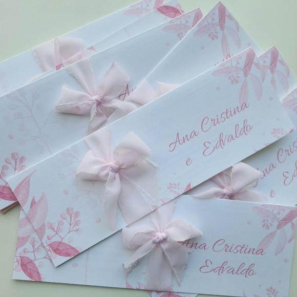 Convite de Casamento Acabamento Musseline