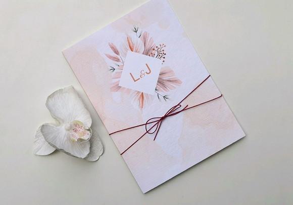 Convite de casamento boho cordão