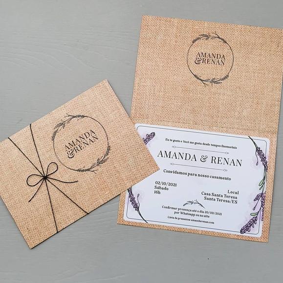 Convite de Casamento com cordão
