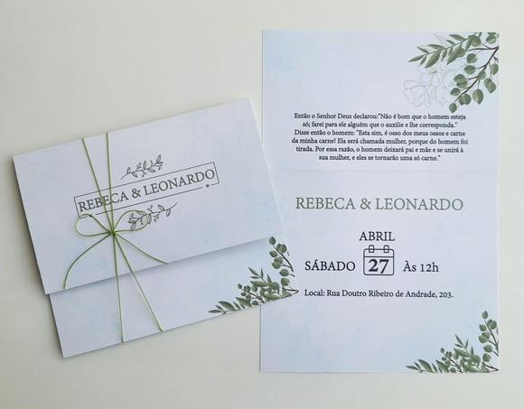 Convite de Casamento com Cordão