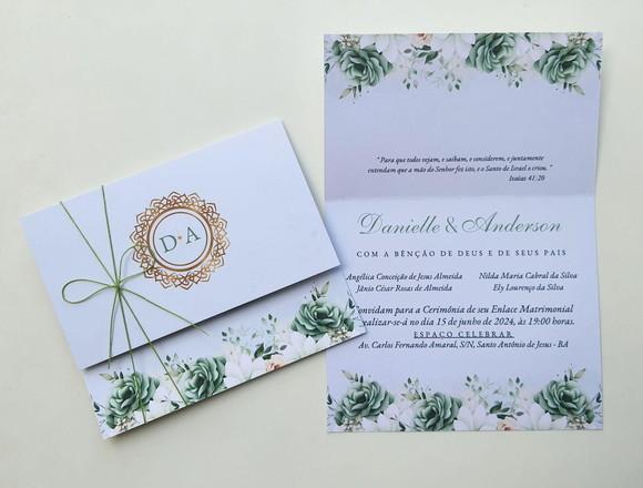 Convite de Casamento com Cordão