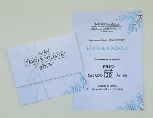 Convite de Casamento com Cordão