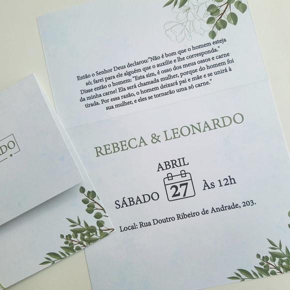 Convite de Casamento com Cordão