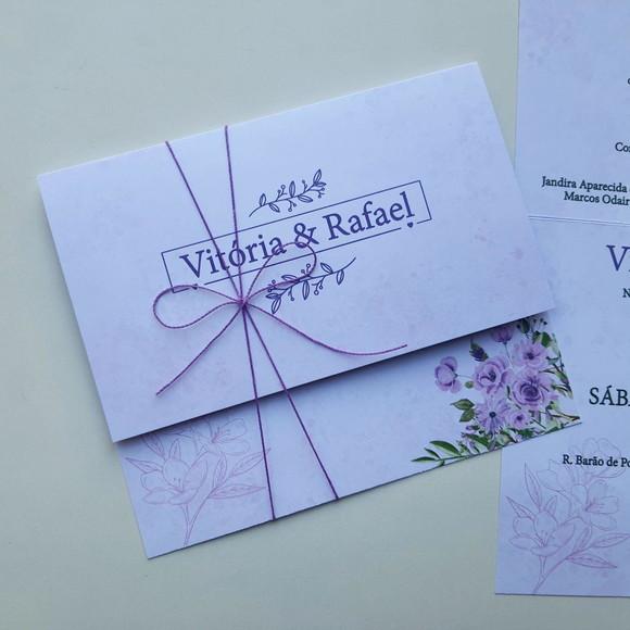 Convite de Casamento com Cordão