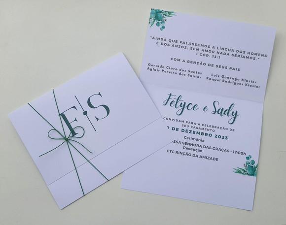 Convite de Casamento com Cordão