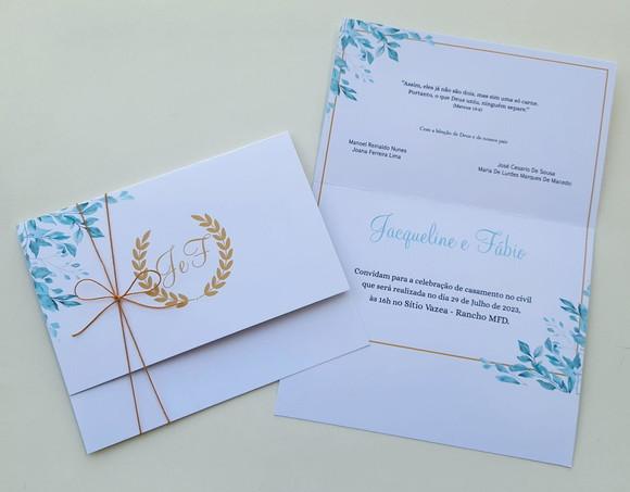Convite de Casamento com Cordão
