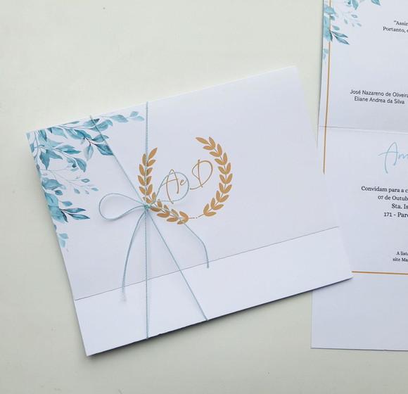 Convite de Casamento com Cordão